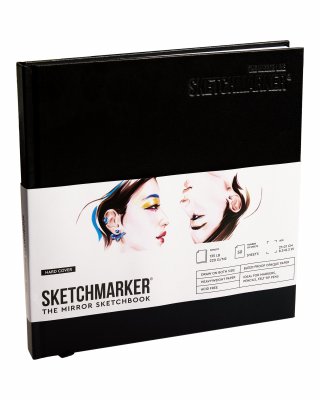Скетчбук Sketchmarker the mirror 210х210мм, 220 г/м.кв 50л твердая обложка, черная
