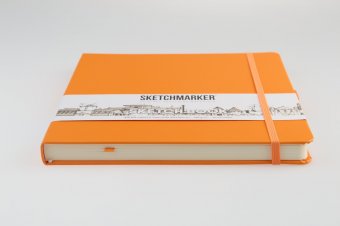 Блокнот для зарисовок Sketchmarker 140 г/кв.м 20х20cм 80л твердая обложка, оранжевый
