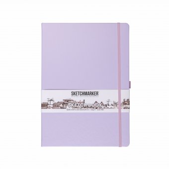 Блокнот для зарисовок Sketchmarker 140 г/кв.м 21х29.7см 80л твердая обложка, фиолетовый пастельный