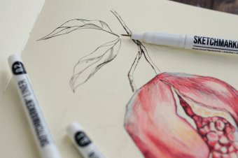 Блокнот для зарисовок Sketchmarker 140 г/кв.м 20х20cм 80л твердая обложка, капучино