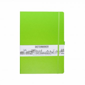Блокнот для зарисовок Sketchmarker 140 г/кв.м 21х29.7см 80л твердая обложка, зеленый луг