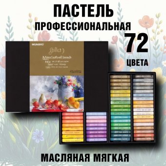 Пастель масляная мягкая профессиональная 72 цвета в картонной коробке Mungyo