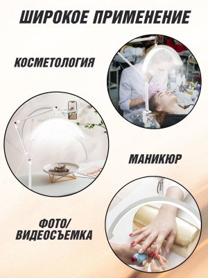 Лампа настольная профессиональная бестеневая на струбцине 24Вт, CRI 90, SoulArt белая