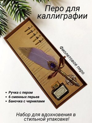 Перьевая ручка для каллиграфии, набор с чернилами, фиолетовое перо ArtNest 228870
