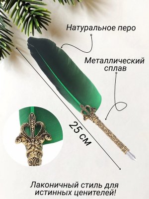 Перьевая ручка для каллиграфии, набор с чернилами и подставкой, зеленое перо ArtNest 228887