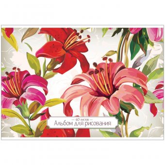 Альбом для рисования 40л. А4 на скрепке "Цветы. Charm floral"