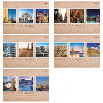 Альбом для рисования Хатбер 40л. А4 на спирали "Windows of the cities", перфорация на отрыв