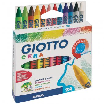 Карандаши восковые "GIOTTO CERA AST", 24 цвета, европодвес