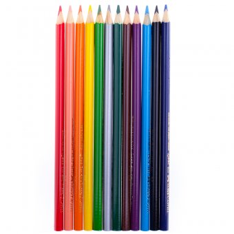Карандаши цветные Faber-Castell трехгранные Faber-Castell "Eco Pensil" 12 цветов с точилкой, европодвес