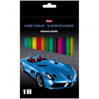 Карандаши цветные "Машинки" 18 цветов
