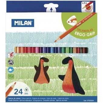 Карандаши цветные Milan "231" 24 цвета, трехгранные 0722324