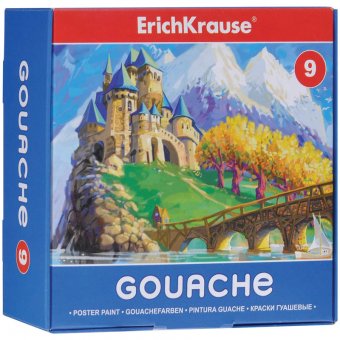 Гуашь "Erich Krause" 9 цветов, 20мл 149468