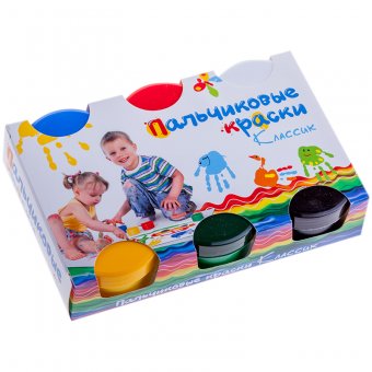 Краски пальчиковые 6 цветов, 360г, классические