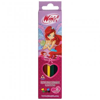 Карандаши "Winx" 6 цветов трехгранные