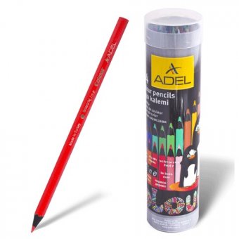 Карандаши цветные ADEL "Colour", 24 цветов, черное дерево, алюминиевый тубус