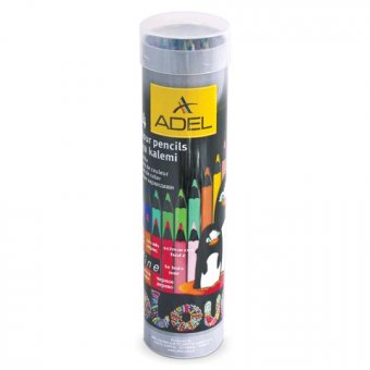 Карандаши цветные ADEL "Colour", 24 цветов, черное дерево, алюминиевый тубус