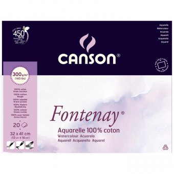 Альбом для акварели Canson Fontenay 300г/м.кв 32x41см 20л Торшон