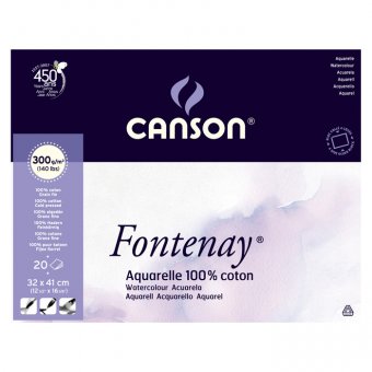 Альбом для акварели Canson Fontenay 300г/м.кв 32x41см 20л Фин