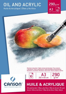 Альбом для графики Canson Oil&acrylic 290г/м.кв 29.7x42см 10л