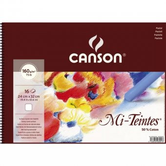 Альбом для пастели Canson Mi-Teintes 160г/м.кв 24x32см 16л №335 белый 200277261