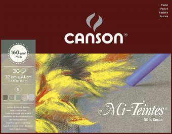 Альбом для пастели Canson Mi-Teintes 5 "серых" цветов 160г/м.кв 32x41см 30л