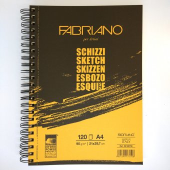 Блокнот для эскизов на спирали Fabriano 