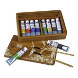 Набор масляных красок Lefranc&Bourgeois Fine 10 цветов по 20 мл в бамбуковой коробке