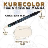 Маркер спиртовой ZIG Kurecolor Fine & Brush for Manga, цвет W01 Теплый серый 1