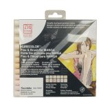 Набор маркеров ZIG Kurecolor Fine & Brush for Manga Flesh&Neutral Tones 12 шт.
