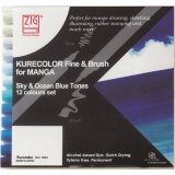 Набор маркеров ZIG Kurecolor Fine & Brush for Manga Sky&Ocean Blue Tones 12 шт.