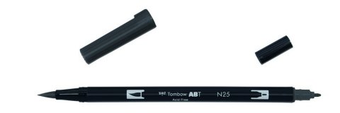 Маркер-кисть Tombow ABT Dual Brush Pen N25 черная сажа