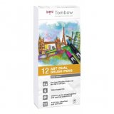 Набор маркеров Tombow ABT Dual Brush Pen gray colors 12 шт.