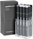 Набор маркеров Stylefile Classic 12 шт. оттенки серый теплый