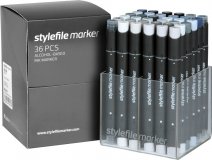 Набор маркеров Stylefile Classic 36 шт. оттенки серого