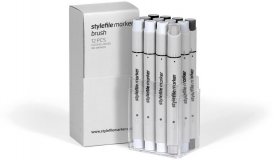 Набор маркеров Stylefile Brush 12 шт. оттенки серый нейтральный