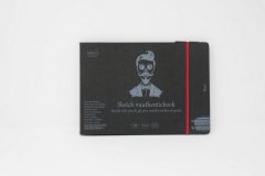 Скетчбук SM-LT Black #authenticbook 24,5x18,5 см 18л 165 г/м2 черный, сшивка