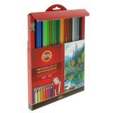 Акварельные карандаши Mondeluz 48 цветов (2 кисти и точилка)