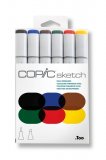 Набор маркеров на спиртовой основе Copic Sketch основные цвета насыщенные 6 цветов