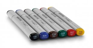 Набор маркеров на спиртовой основе Copic Sketch основные цвета насыщенные 6 цветов