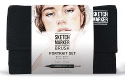 Набор маркеров на спиртовой основе Sketchmarker BRUSH Portrait Set 24шт портрет, сумка органайзер