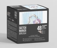 Набор маркеров на спиртовой основе Sketchmarker BRUSH Shabby Chic style 48шт Шебби шик, пластиковый бокс
