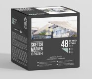 Набор маркеров на спиртовой основе Sketchmarker BRUSH Hi Tex Style 48шт хай тек, пластиковый бокс