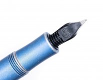 Ручка перьевая Kaweco AL Sport Stonewashed F синий алюминиевый корпус