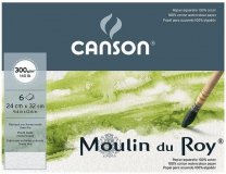 Бумага Canson Moulin du Roy в папке 300г/м.кв 24х32см 6л, фин