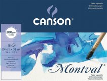 Бумага Canson Montval в папке 300г/м.кв 24х32см, фин 8л