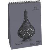 Блокнот для пастели 30л. А4 на гребне Лилия Холдинг "Pearl grey", серый жемчуг, 160г/м2, "холст"