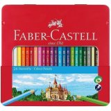 Карандаши цветные Faber-Castell, 24 цвета, метал. кор.