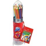 Карандаши цветные Faber-Castell "Grip", 12 цветов, трехгранные, метал. кор. в форме ракеты