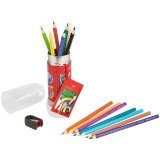 Карандаши цветные Faber-Castell "Grip", 12 цветов, трехгранные, метал. кор. в форме ракеты