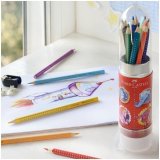 Карандаши цветные Faber-Castell "Grip", 12 цветов, трехгранные, метал. кор. в форме ракеты